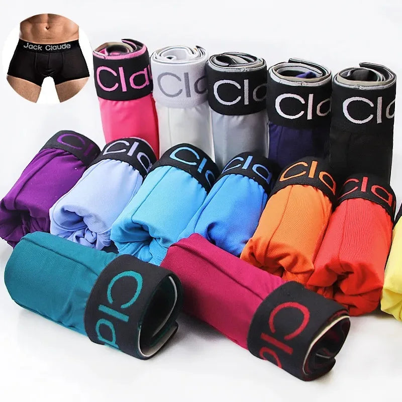 10Pcs/Lot Men's Underwear Sexy Boxer Shorts Solid Color Breathable Underwear Boxer for Men's Underwear Comfortable Boxer Male