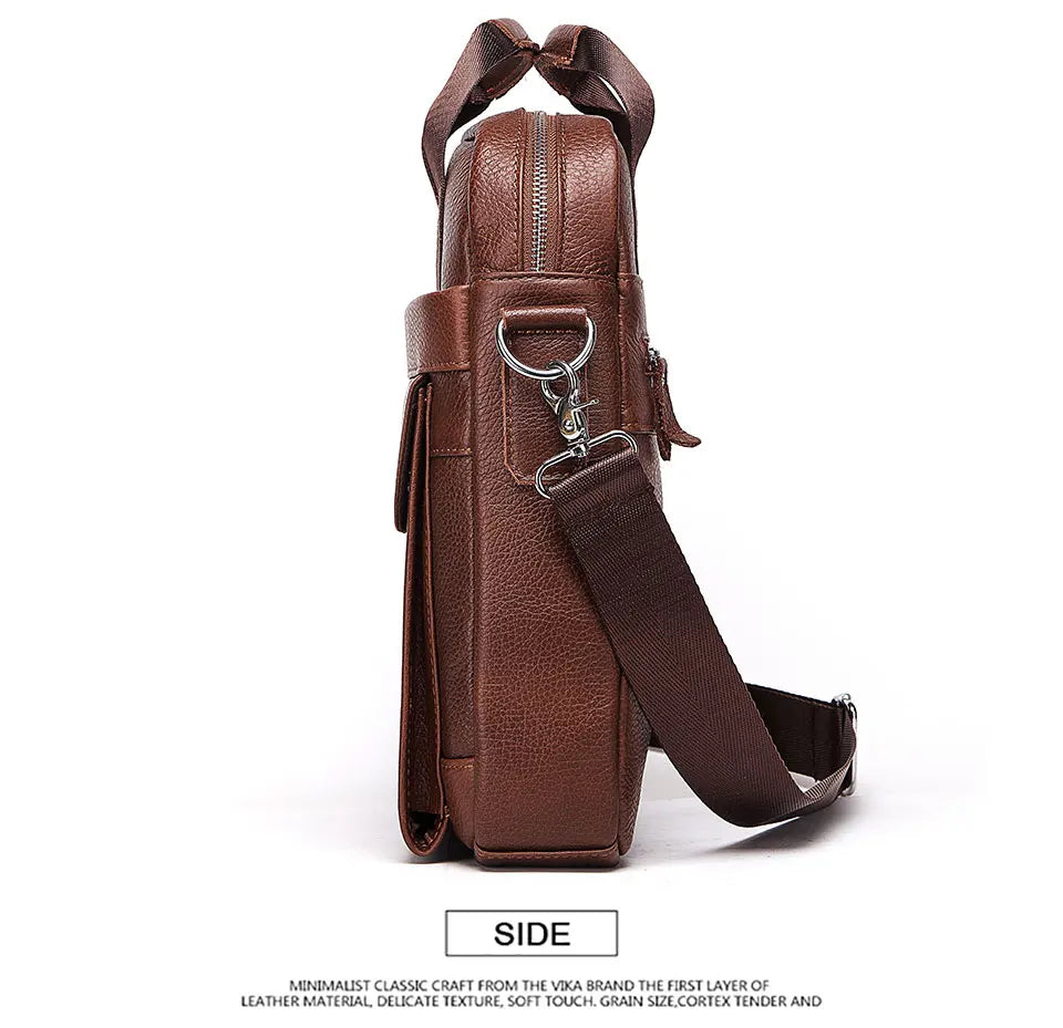 Durable Genuine Leather Bags for Men High Quality Business Crossbody Sling Bag for Work Outdoor Travel Male Messenger Packs