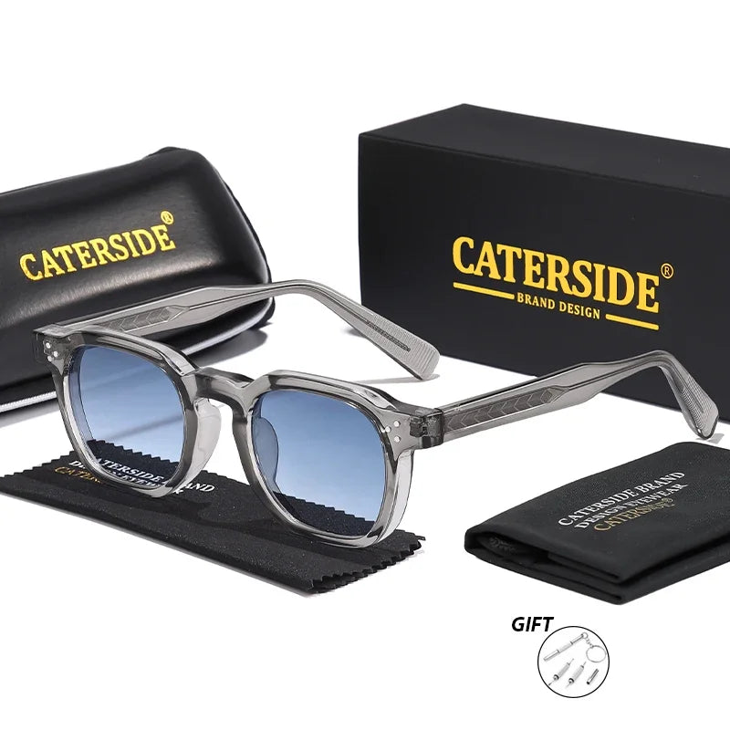 CATERSIDE Fashion Prescription Sunglasses 1.56 Refractive Index Lens Men's Small  Square Frame Women's Optical Sun Glasses
