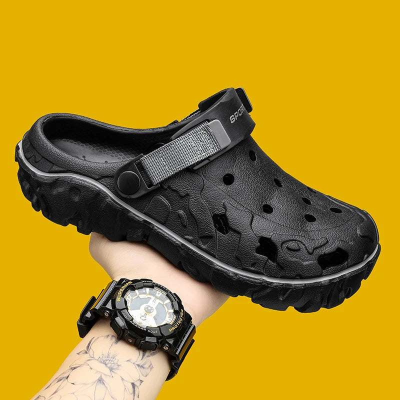 Men's Sandals Summer Clogs Non Slip Beach Trend Casual Sandals Breathable Thick Bottom High Quality Hole Shoes Big Size 45 46 47