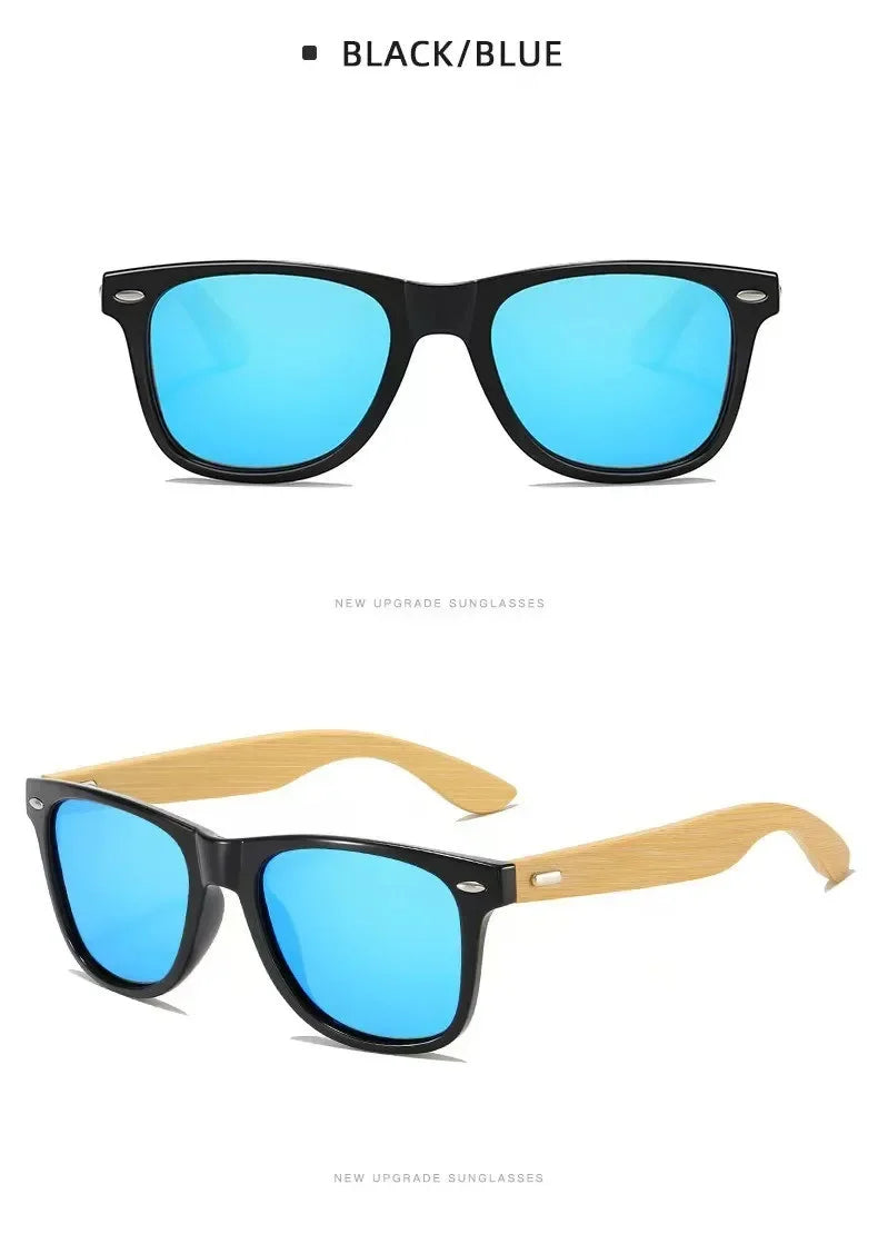 Wood Sunglasses Men Women Square Bamboo Women for Women Men Mirror Sun Glasses Oversize Retro De Sol Masculino Handmade