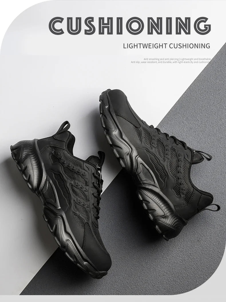 Work Safety Shoes For Men Lightweight Protective Work Sneakers Lightweight Men Shoes Breathable Shoes Anti-Puncture Work Shoe