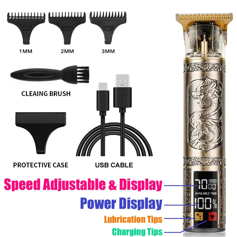 Carving Professional Hair Clipper For Men T9 Electric Hair Cutting Machine Barber Rechargeable Provide Comfortable Shave Clipper