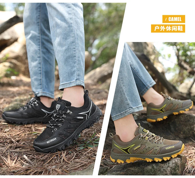 2025 Hiking Shoes for Men Non-slip Trekking Sneaker Spring Summer Breathable Rock Climbing Shoes Men Sport Outdoor Sneakers Man