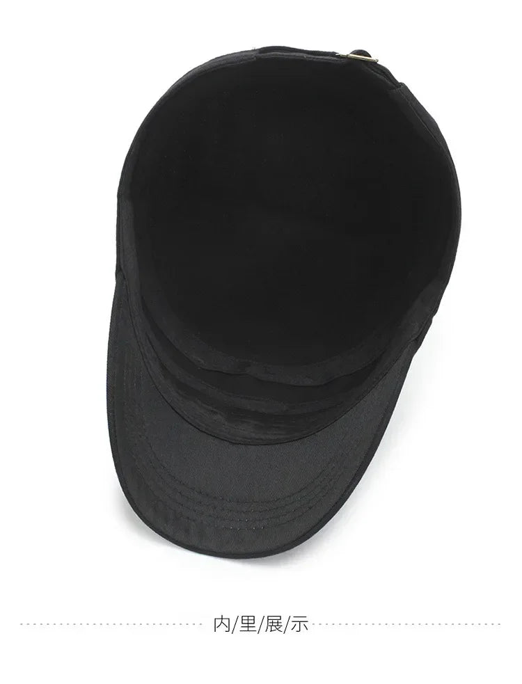 Mens Baseball Cap  Flat Caps  Spring Autumn Tactical Hat Men's Flat Top Cotton Cap Sports Leisure Hats