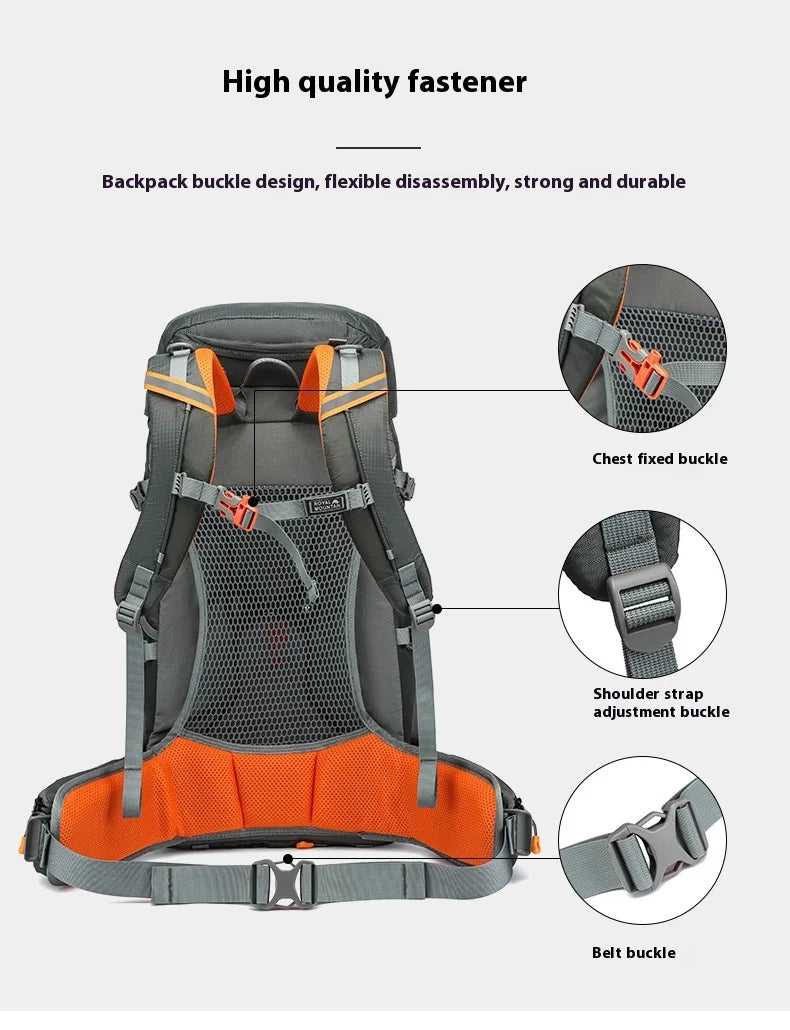 48L Camping Backpack Travel Bag For Men Large Capacity Outdoor Sport Trekking Hiking Mountaineering Shoulder Bag with Rain cover