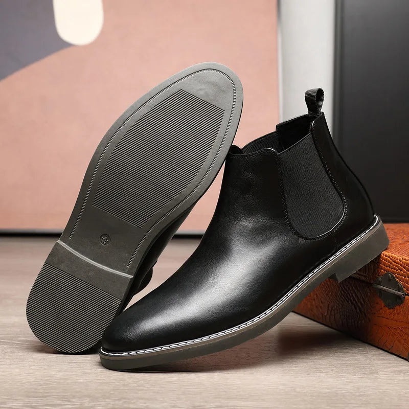 40~46 Men Chelsea Boots Brand Retro Comfortable 2024 Fashion Men Boots