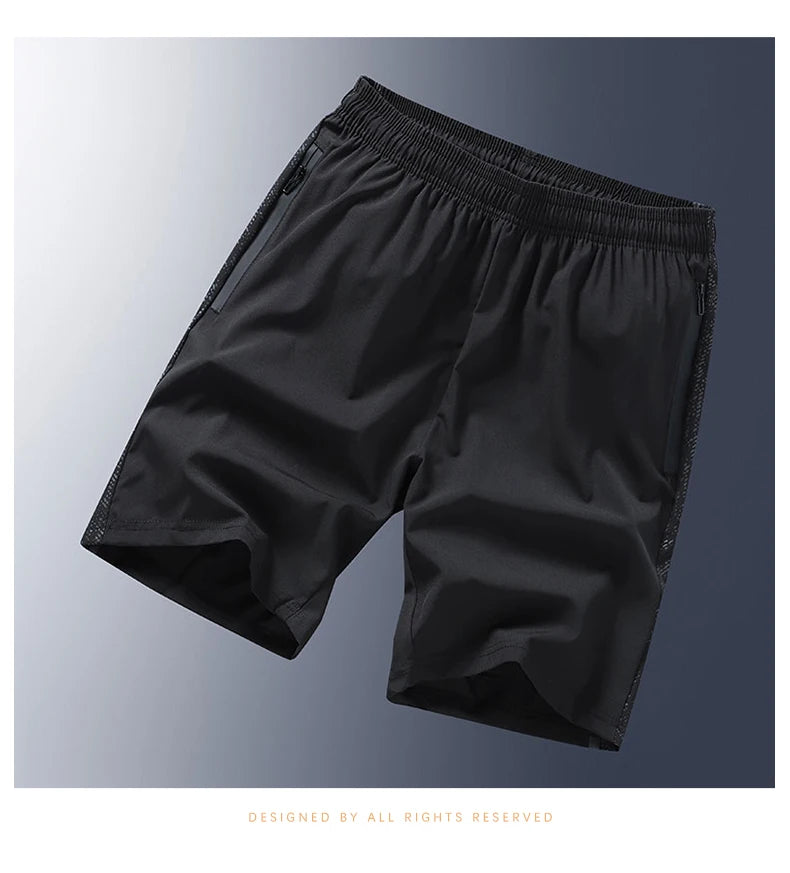 Men s shorts  outdoor casual and fashionable five quarter pants sports breathable men s loose straight leg elastic waist shorts