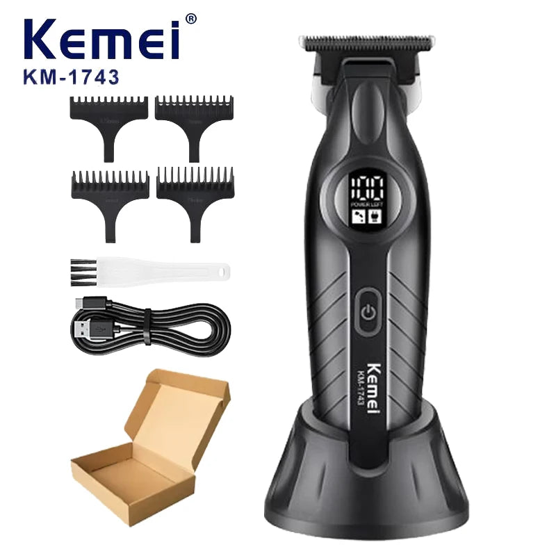 KM-1743 Professional Hair Clippers Set for Men Wireless USB Charging Hair Trimmer Machine Men's Professional Hair Clippers