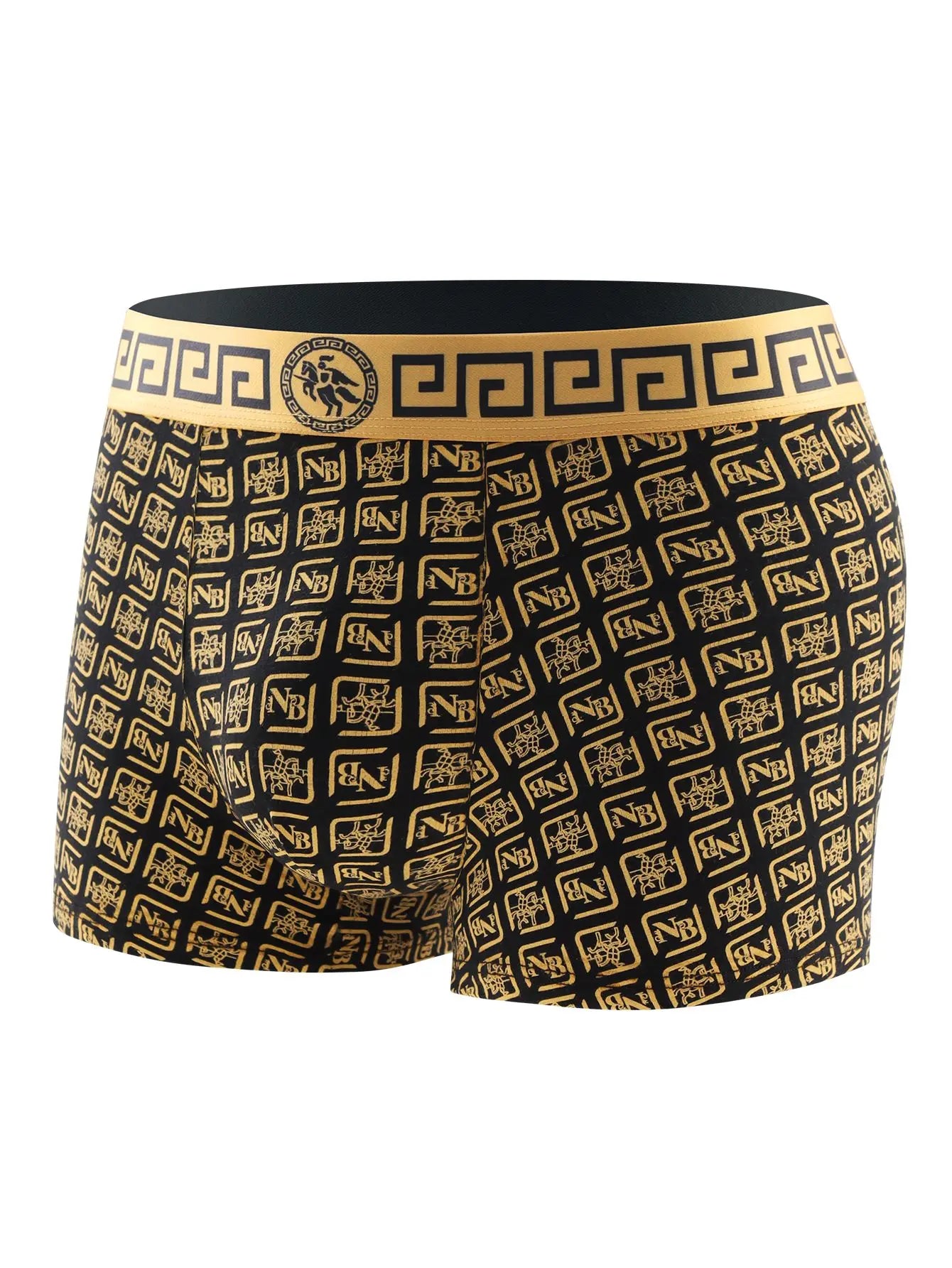 4 pieces of men's underwear, boxer shorts men's underwear, black and gold boxer underwear breathable men's plus size universal