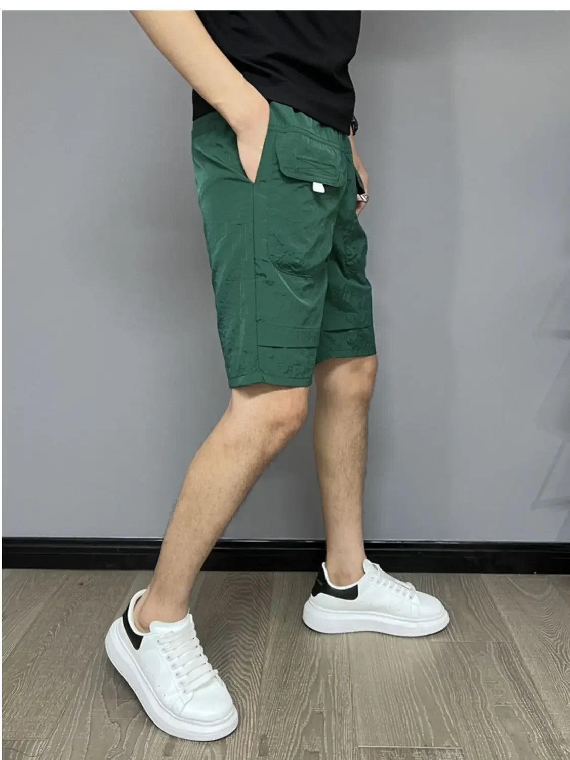Men's Shorts Summer Thin American Large Pocket Work Casual Trendy Versatile Ice Silk Quick-drying Beach Pants Men