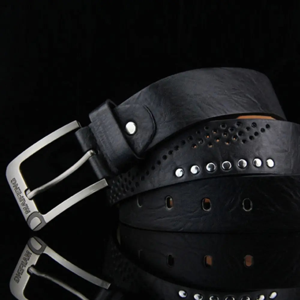 Men's Genuine Leather Belt Luxury High Quality Classic Buckle Business Cowboy Vintage Waistband Alloy Belts
