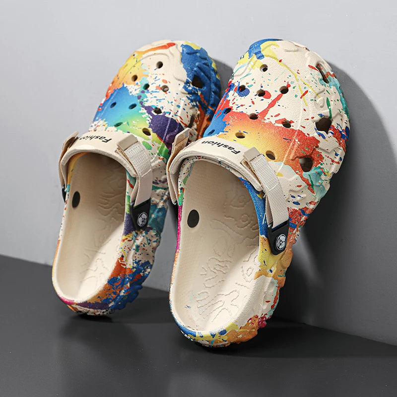 New men's slippers sandals men's garden shoes flat shoes camouflage sandals men's sports shoes outdoor activity floor home shoes