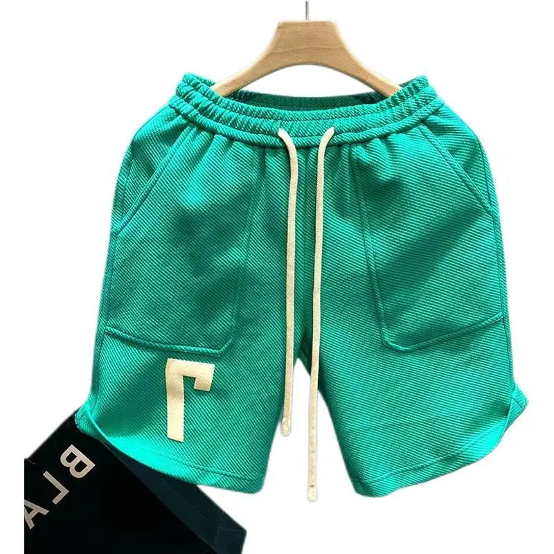 New Men's Shorts Retro Casual Beach Pants Popular Summer Fashion Trend High Street Sports Five-Point Medium Pants Casual Pants