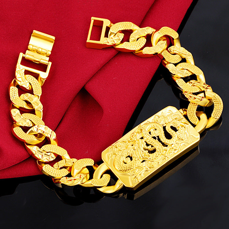 Luxury Arabian Muslim 24K Gold Men's Bracelet with Sand Gold Jewelry African Wedding Handmade Ethopian Bracelet