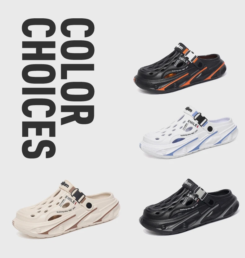Fashion Men's Outdoor Sandals Slippers Beach Comfortable Clogs Soft Slides New Men Casual Shoes Garden Shoes Male Beach Slippers