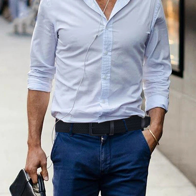 Canvas Belts for Men Fashion Metal Pin Buckle Military Tactical Strap Male Elastic Belt for Pants Jeans