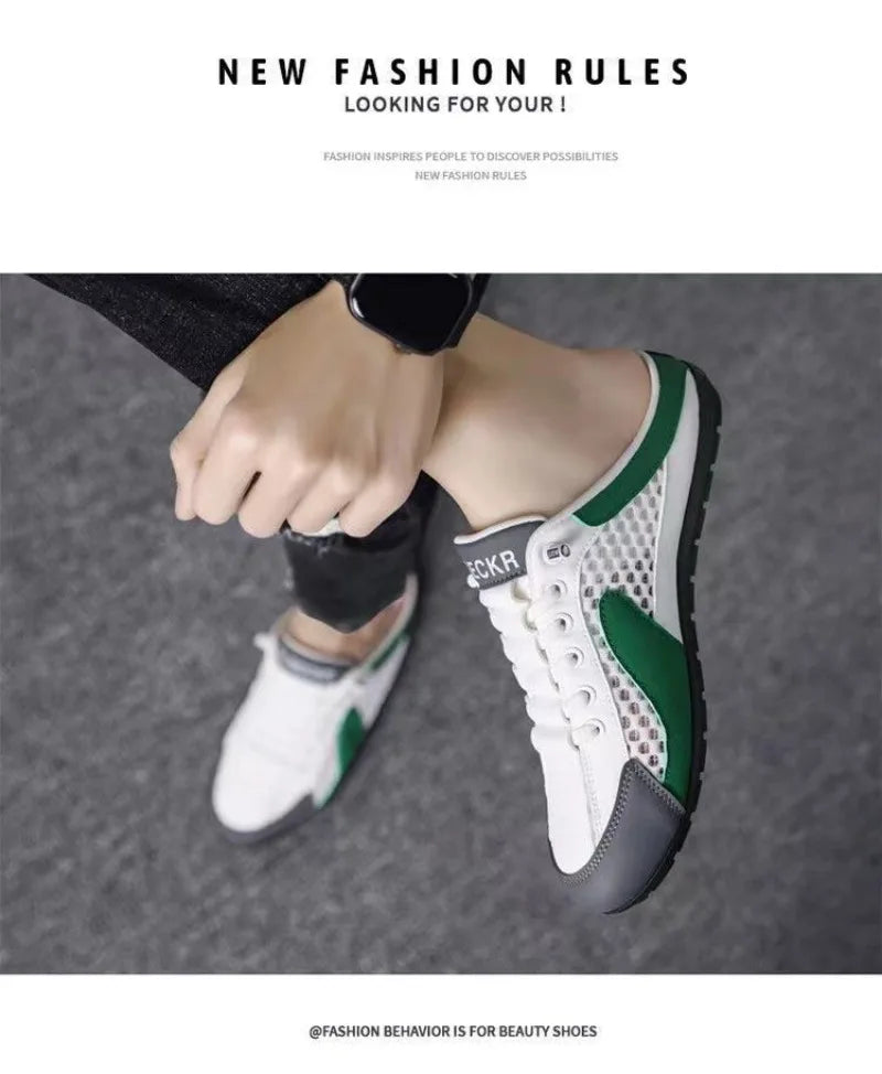 Summer Men's Half Slippers Trendy New Casual Shoe Light Walking Flats for Men Non Slip Sneaker Hot Sale Man Shoes Zapatos Hombre