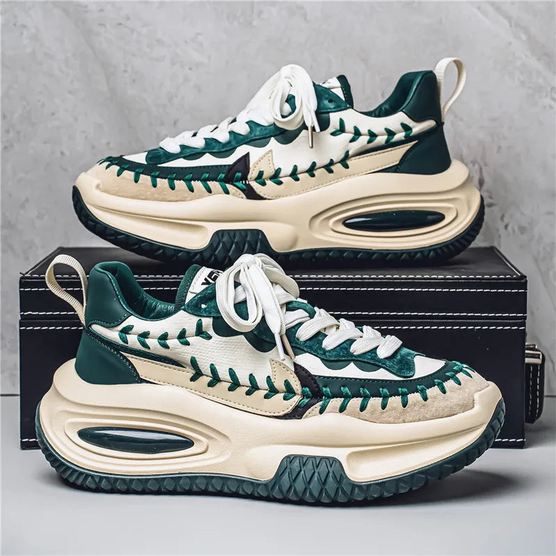 Trendy Men Sneakers Luxury Chunky Casual Sneakers For Man Height Increasing Dad Shoes Breathable Sports Shoes Male Sneakers