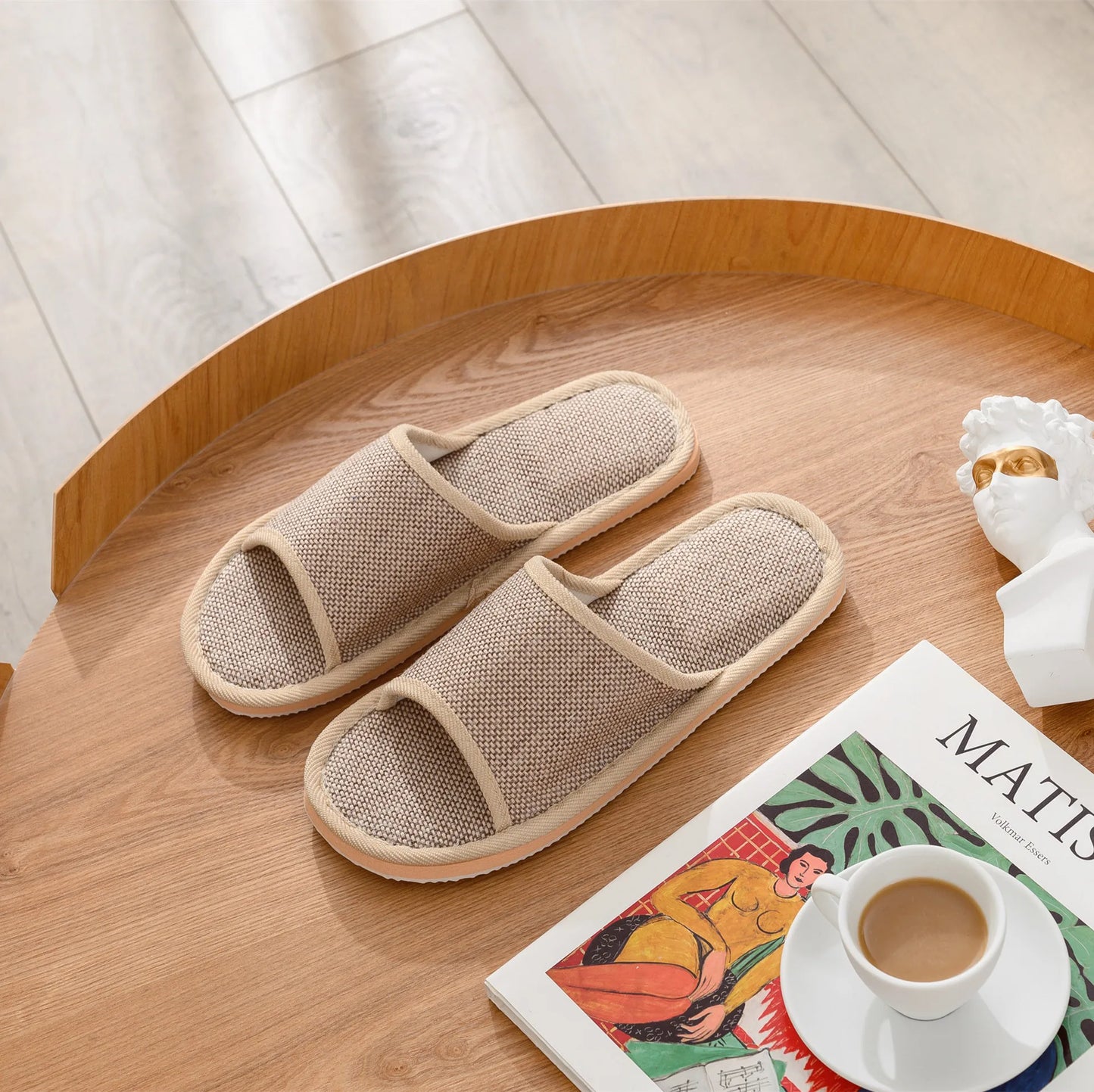 Men Linen Slippers Couples Fashion Women Casual Home Slippers Indoor Floor Flat Shoes Sandals Slides Four Seasons At Home