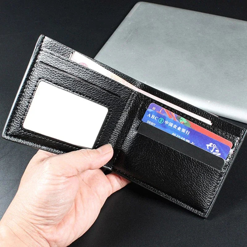 New Men's Wallet Genuine Leather Men Wallets Premium Product Real Cowhide Wallets for Man Short Black Walet Portefeuille Homme