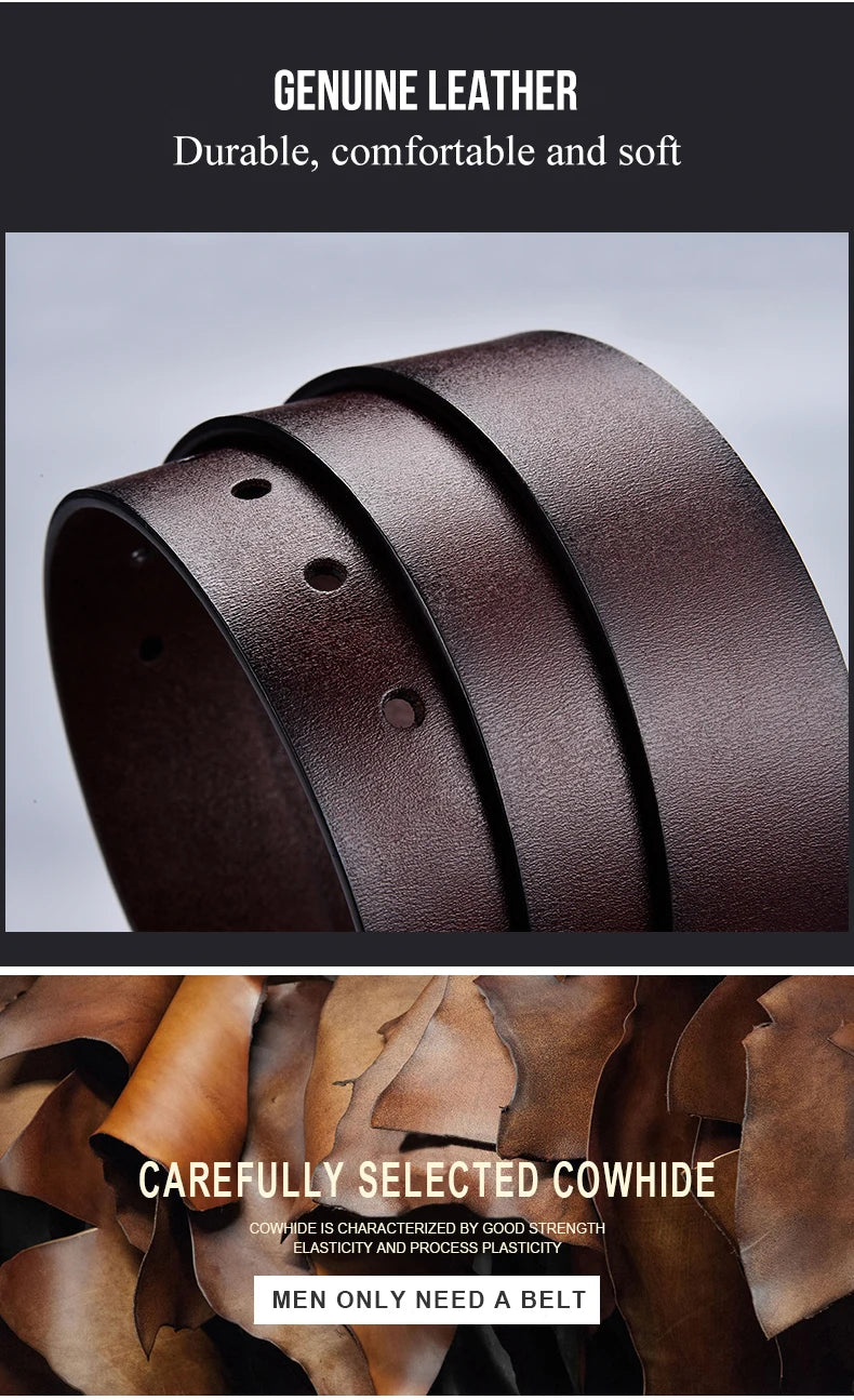 2025New Men's  Leather Belts Luxury Strap Male Belts For Fashion Classice Vintage Pin Buckle Men Belt High Quality
