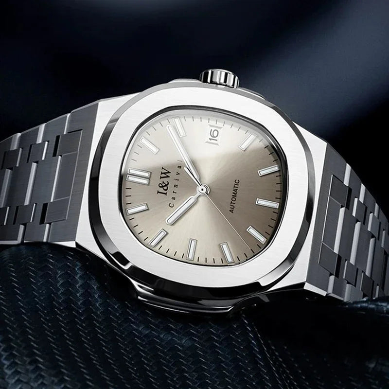 IW Carnival Male Luxury Mechanical Wristwatches Automatic Movement Sapphire Mirror Simple Model Waterproof Luminous Men's Watch