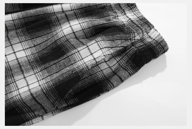 2025 Men's Shorts Checkered Printed Home Casual Pants Breathable Summer Street Wear Combination with Flat Corner Design