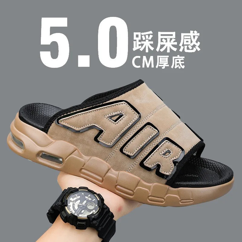 Men's Slippers 2025 Summer New Casual Slippers Fashion Air Cushion Sports Slippers for Men Non Slip Beach Shoes Designer Slides