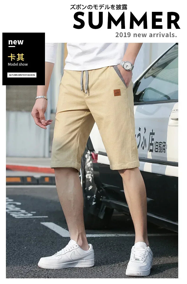 Sport Shorts Man Summer Men's Casual Cotton Linen Shorts Beach Short Pants Male Bermudas Trend Breeches Casual Classic Brand