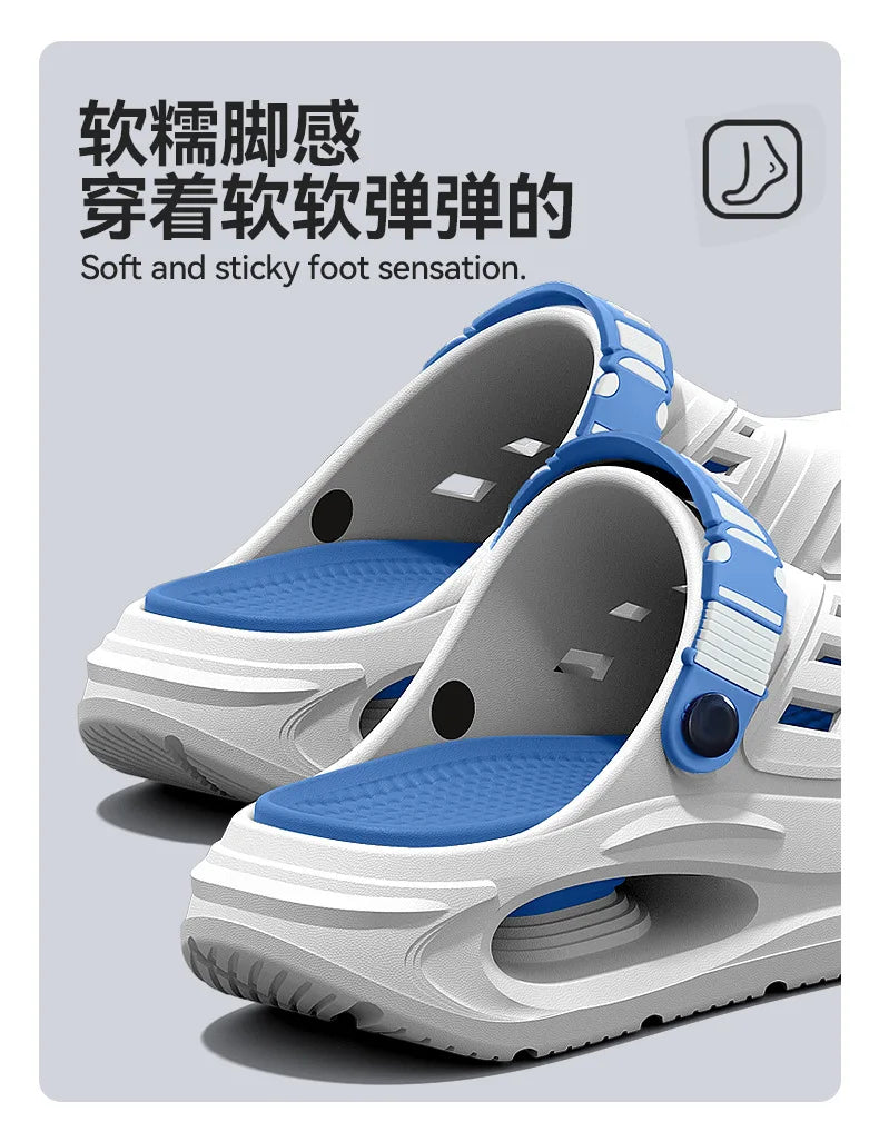 Men's summer outdoor sandals for 2025, new trendy thick sole, anti-slip, odor-resistant, two-way wear, men's flip-flops
