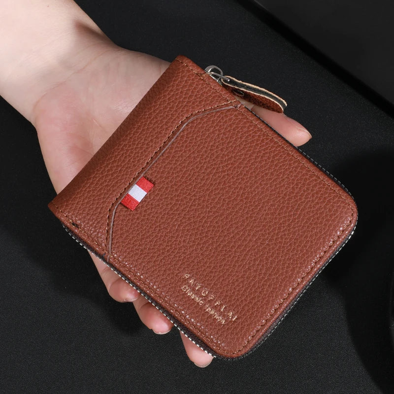 Premium Vintage Leather Wallet for Men - Secure Credit Card Holder & Coin Purse -Commute Essential with Durable PU Leather