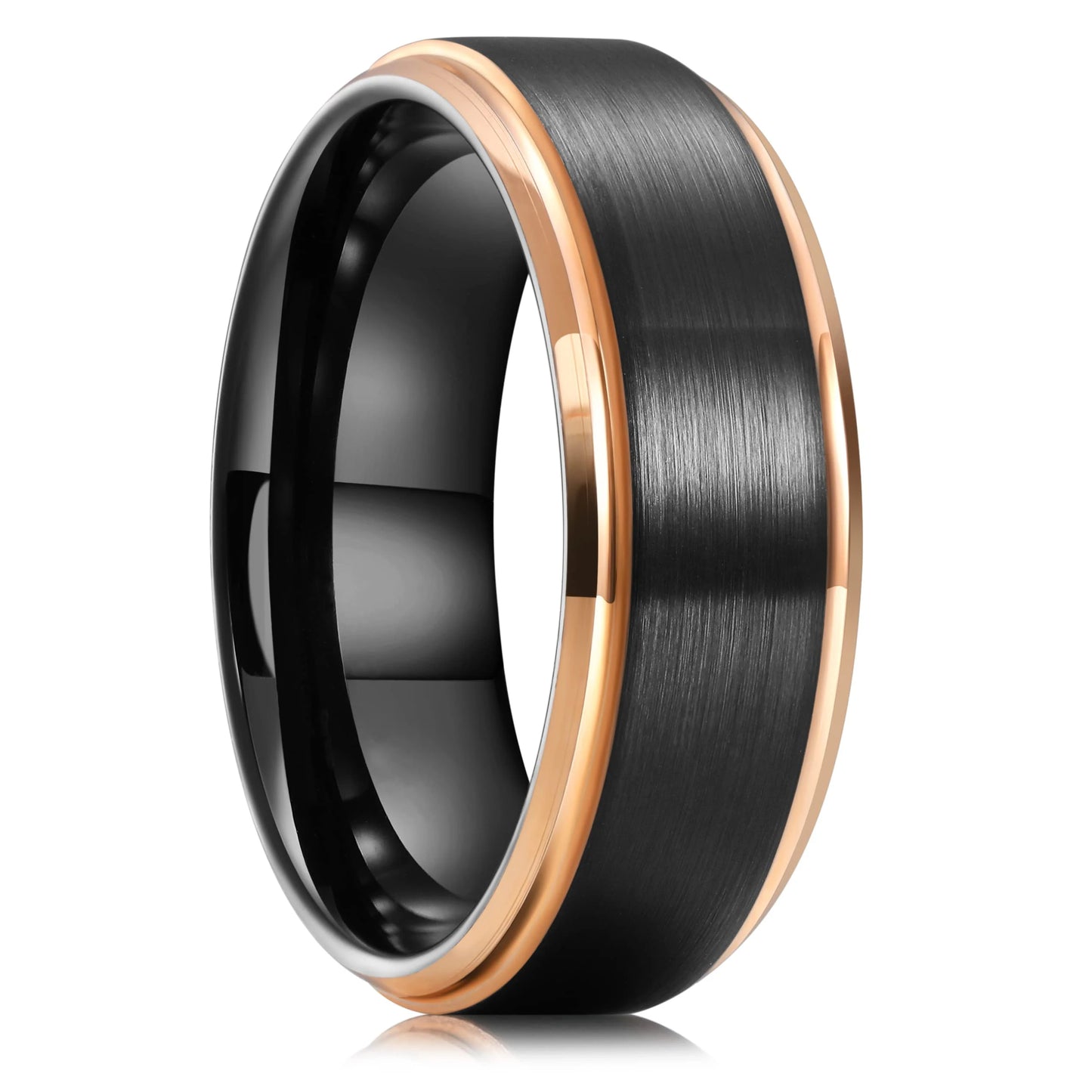 Fashion 8mm Green Color Titanium Stainless Steel Rings for Men Women Black Brushed Men Promise Rings Wedding Party Jewelry Gifts