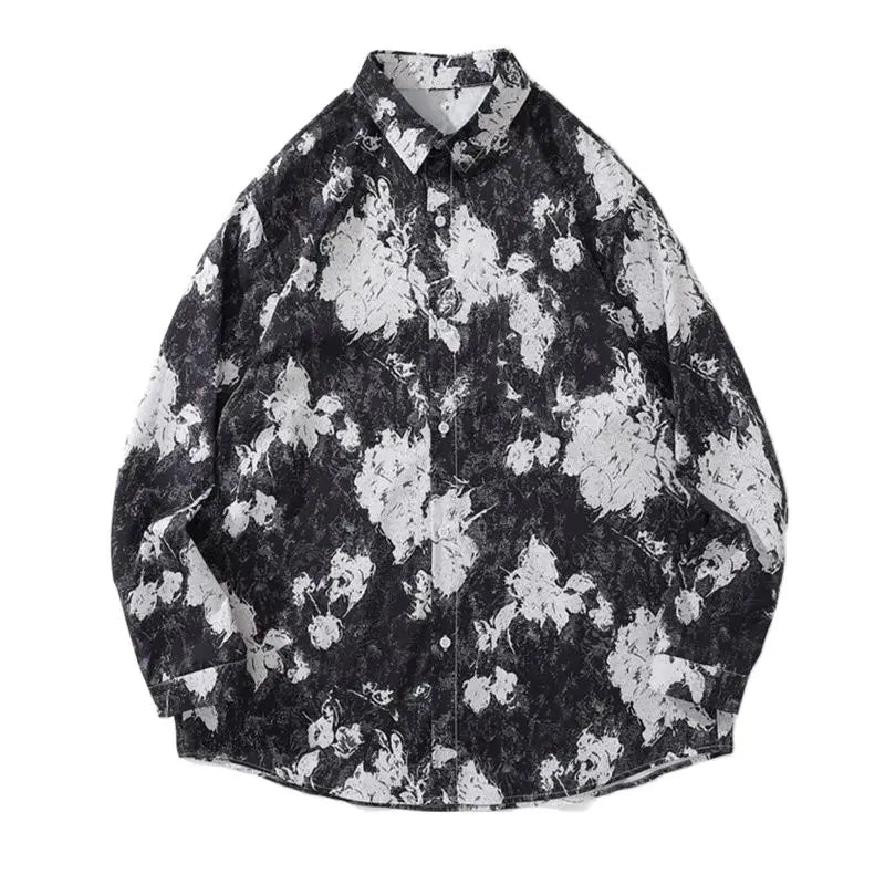 Men's shirts spring and summer long-sleeved 3D printing casual work business 2024 new shirts slim large size 6XL design sense