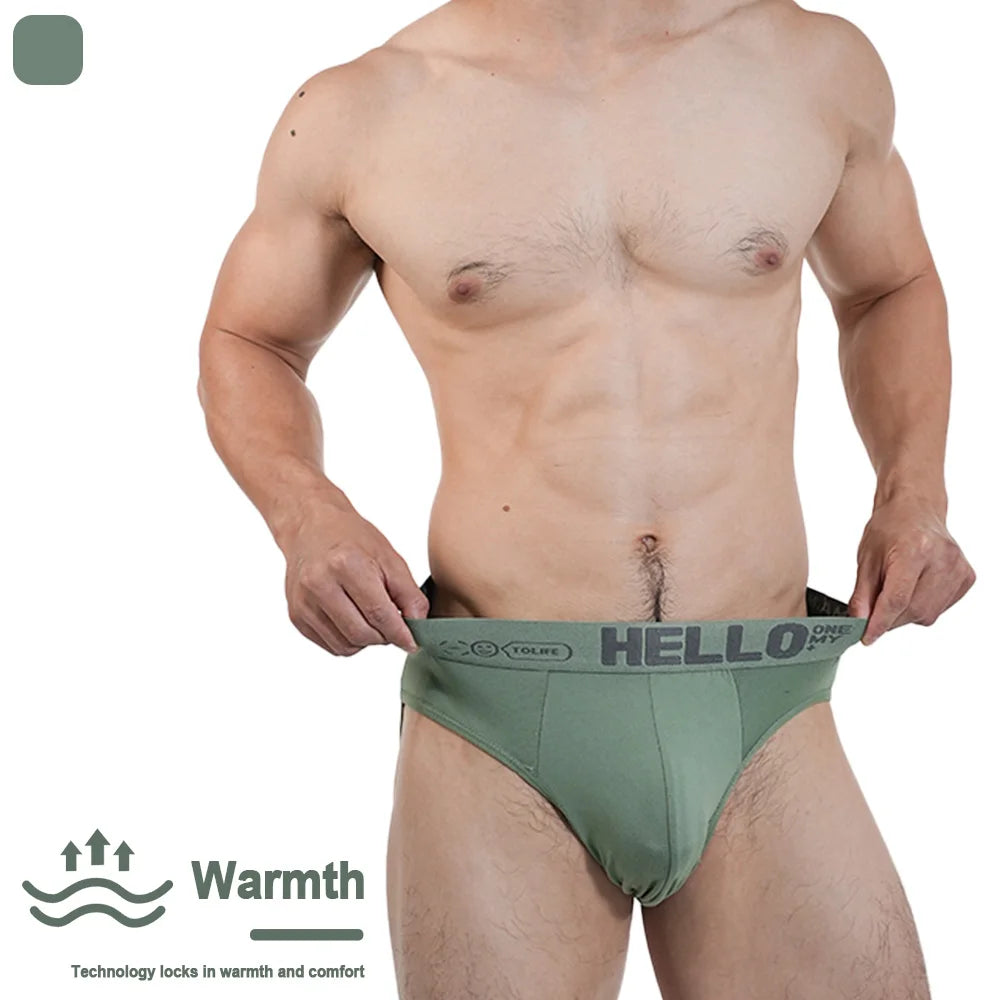 Mens Underwear Cotton Breathable Triangular Panty Fashion Sexy Slip U Underpants Hot Bikini Mid-Waist High Elasticity Men Briefs