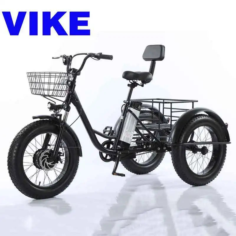 Double double seat snow tire wide fat tire power tricycle electric pedal cross-border car