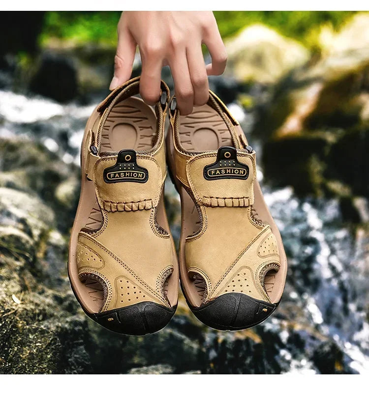 Men's Beach Sandals Man 2024 Men's Summer Sandal Casual Sneakers Genuine Slippers Brand Luxury Sandals Crox Style Men's slippers
