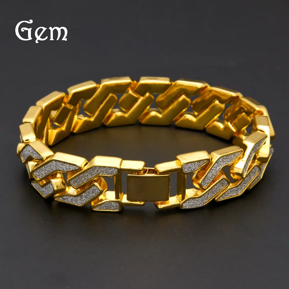 Luxury 24K 9999 Pure Gold real gold Bracelet Male Personalized Geometric Bracelet