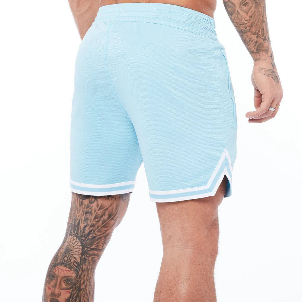 Mens Basketball Shorts Summer Gym Fitness Sports Training Running Workout Quick-Drying Jogger Male Orange Five-Point Short Pants