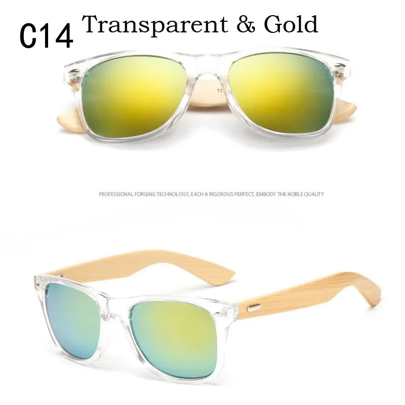 Wood Sunglasses Men Women Square Bamboo Women for Women Men Mirror Sun Glasses Oversize Retro De Sol Masculino Handmade