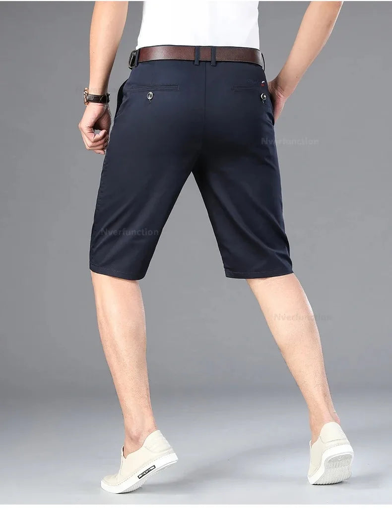 Men Shorts Summer New Knee Length Cotton Business Casual Pants Classic Brand Comfortable Clothing Shorts Male Boardshorts