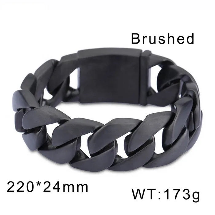 HAOYI Dropshipping 20mm Gold Color Bracelet Bangle Men's Heavy Chunky Link Chain Bracelet Fashion Jewelry Gifts