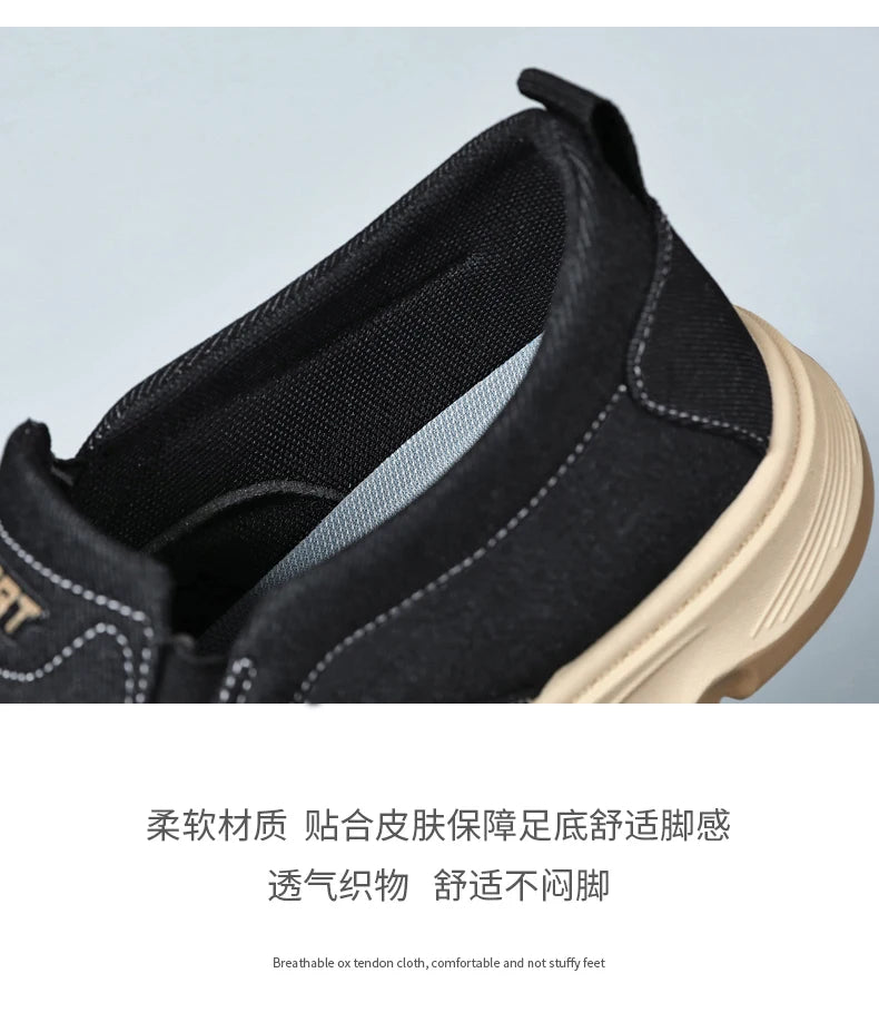 Men's walking sneakers 2025 Spring casual canvas shoes, low-top comfortable and breathable vulcanized shoes