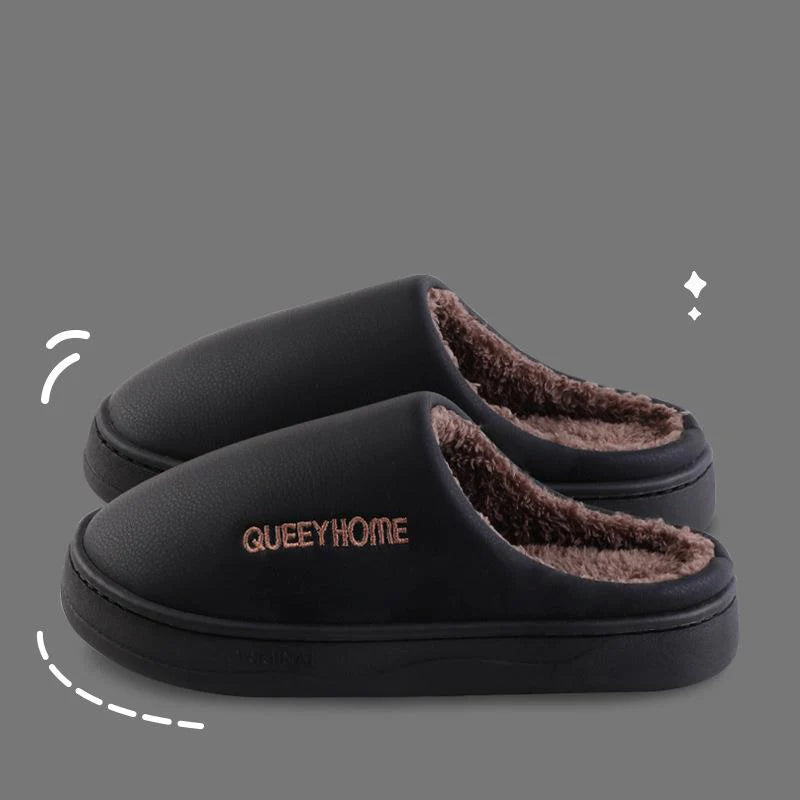 2025 New Winter Slippers for Men & Women: Plush Warm Fleece Lining, Anti-Slip Thick Sole, Indoor Home Comfort