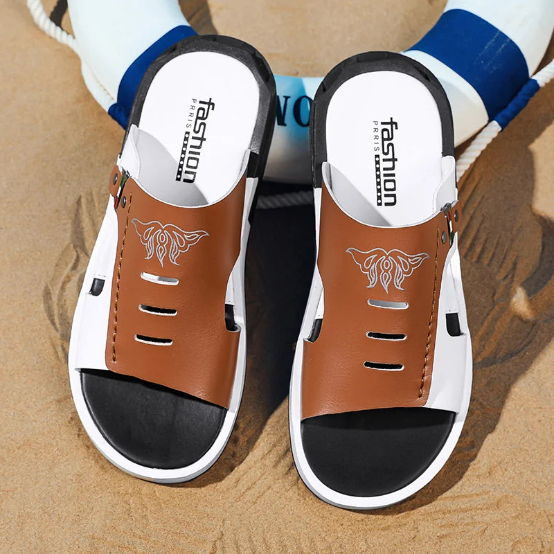 Slippers Men's Fashion 2024 New Summer Outdoor Casual Anti slip Men's Sandals Korean Edition Personalized Soft Sole Sandals for