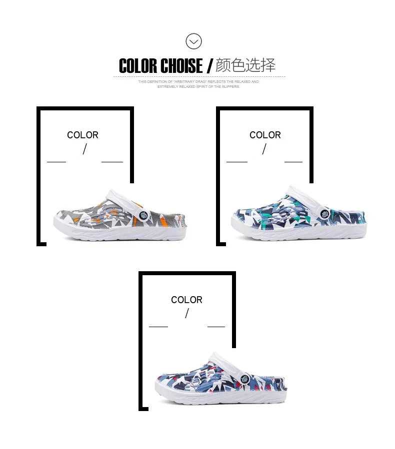2024 New Fashion Sandals Men Clog Sandals Comfortable Breathable Zapatillas Hombre Beach Sandals Men Clogs Slippers Soft Bottom