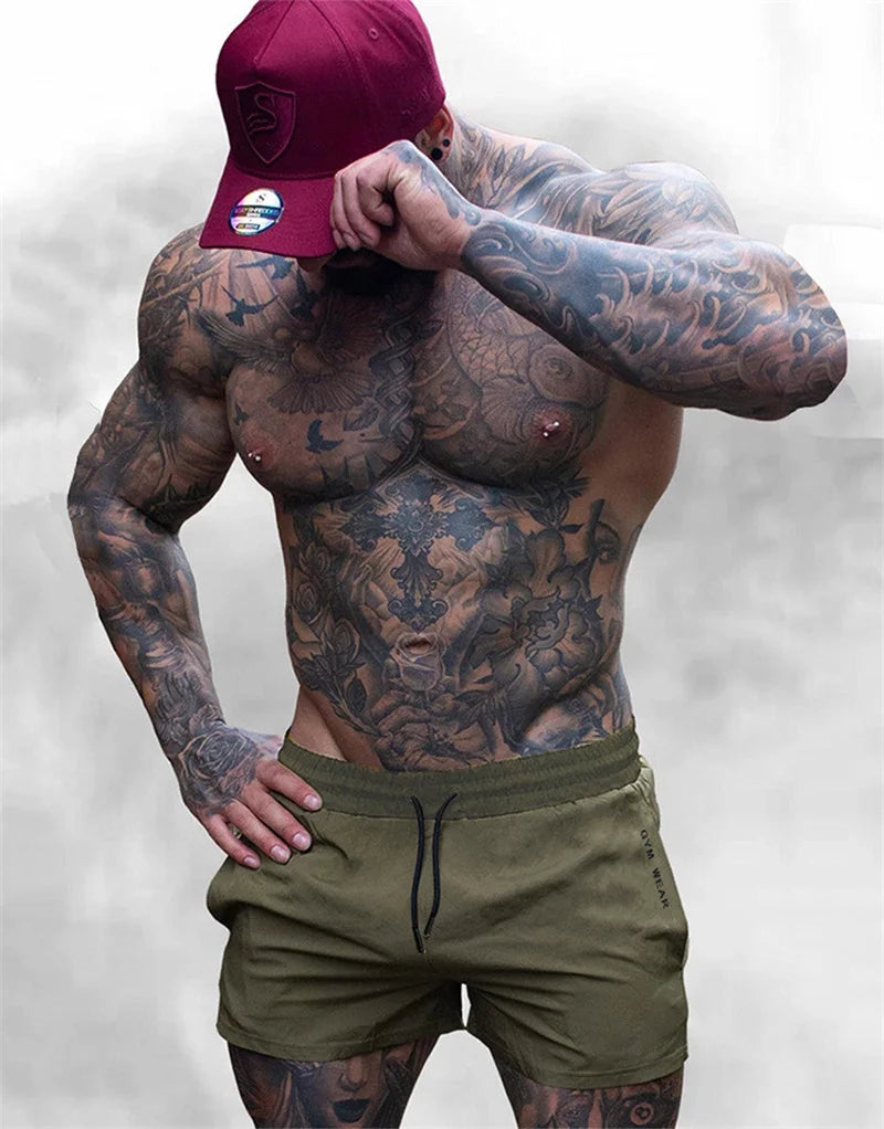 2024 Summer Gym Fitness Men's Shorts Sweatpants Thin Fashion Men Marathon Running Shorts Sports Breathable Training Pants