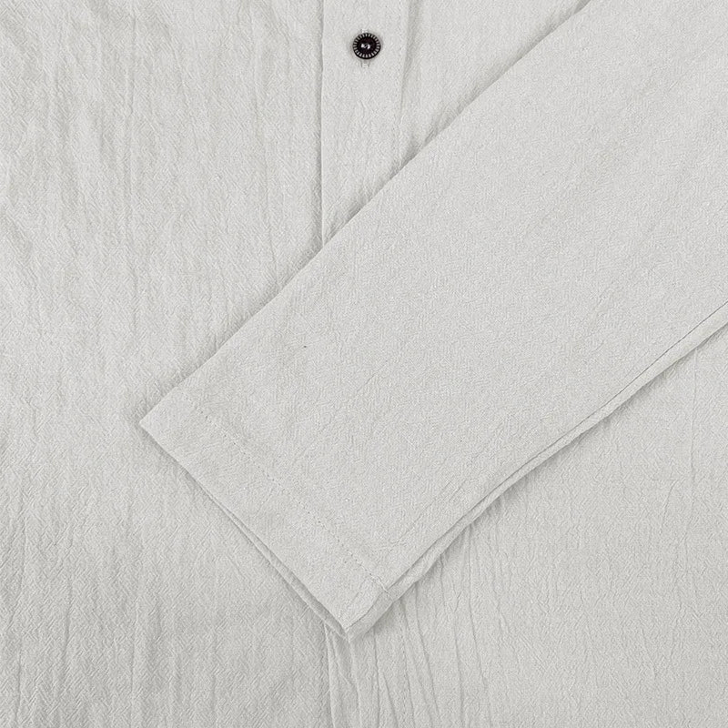 Men's Beach Casual Shirts Cotton Linen Hooded Long Sleeve Shirt Man Fashion Loose Solid Button Cardigan Streetwear Tops Clothing