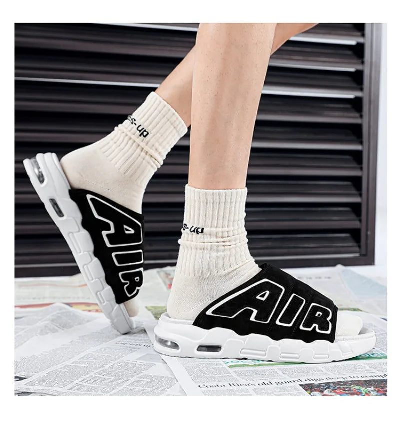 Men's Slippers 2025 Summer New Casual Slippers Fashion Air Cushion Sports Slippers for Men Non Slip Beach Shoes Designer Slides