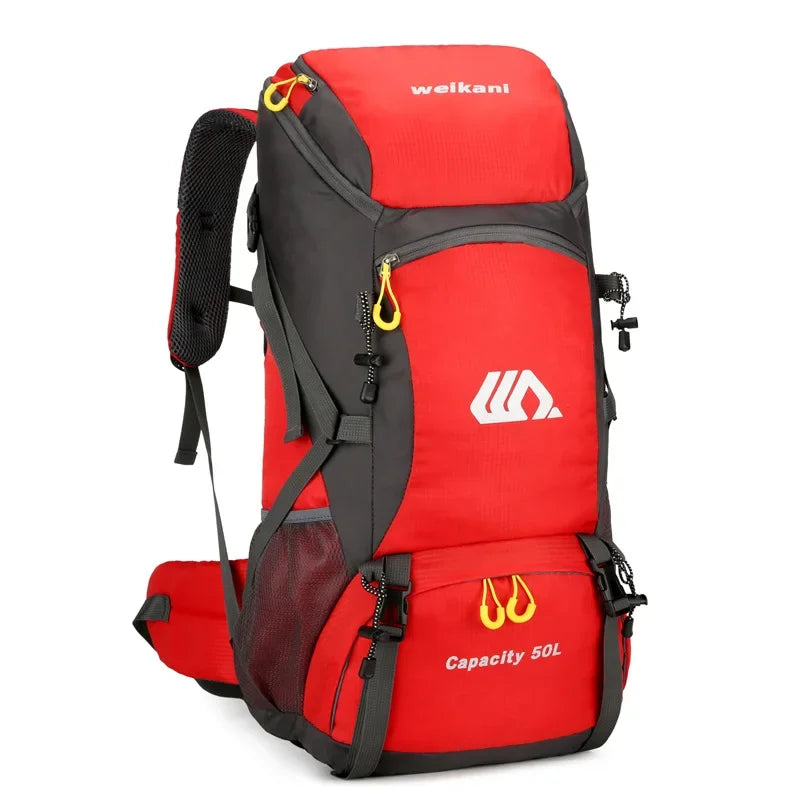2025 new outdoor sports backpack mountaineering bag large capacity 50L men and women hiking camping bag travel shoulder bag